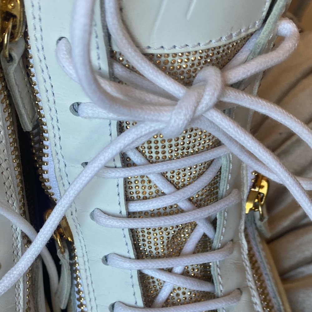 Giuseppe Zanotti LEATHER BIKER BOOTS high top sneakers Size 7.5 - Picture 3 of 9